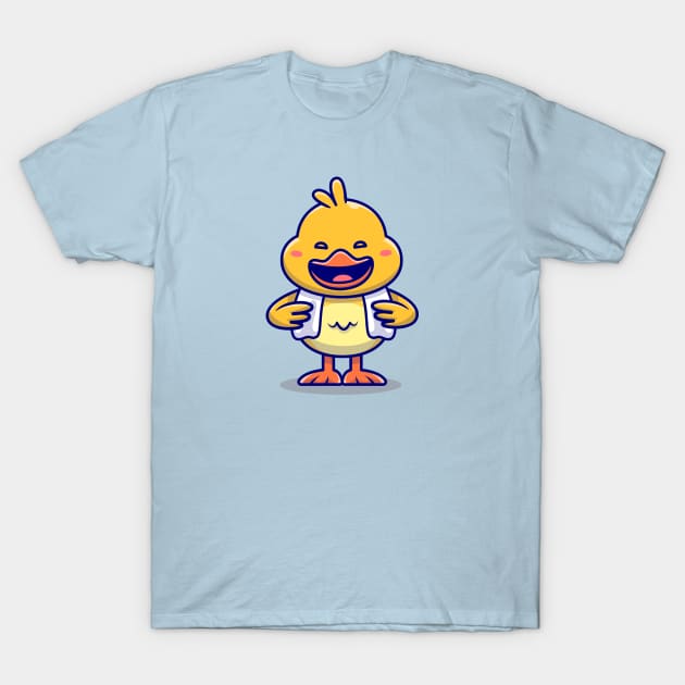 Cute Happy Duck Cartoon T-Shirt by Catalyst Labs